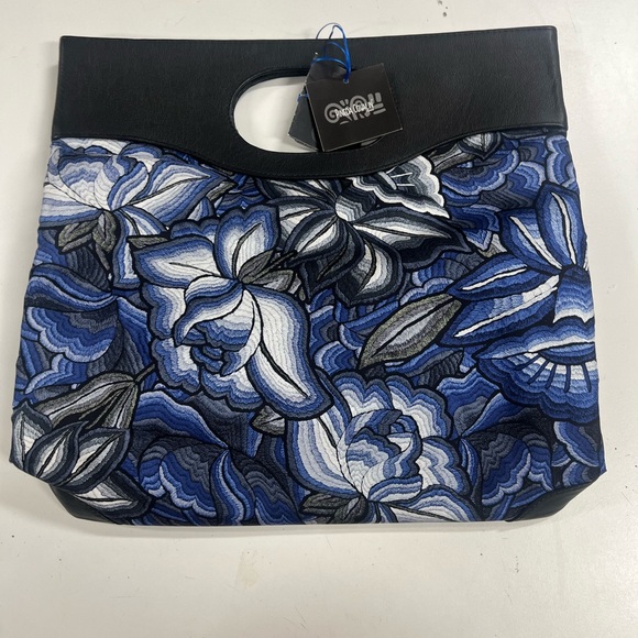 pineda covalin Handbags - Pineda Covalin Mexico Floral Blue and Black Women's Bag NWT
